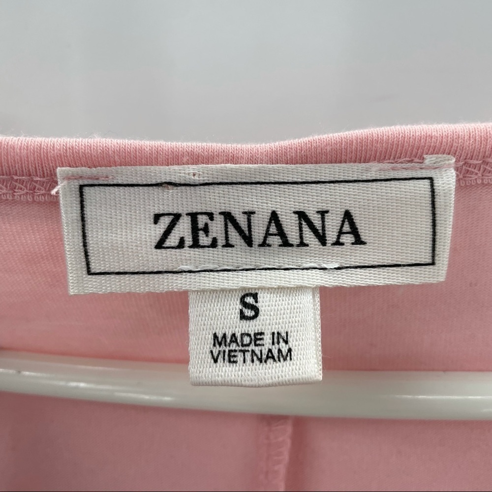 Zenana Pink, White & Black Tee Shirt - Picture 7 of 8